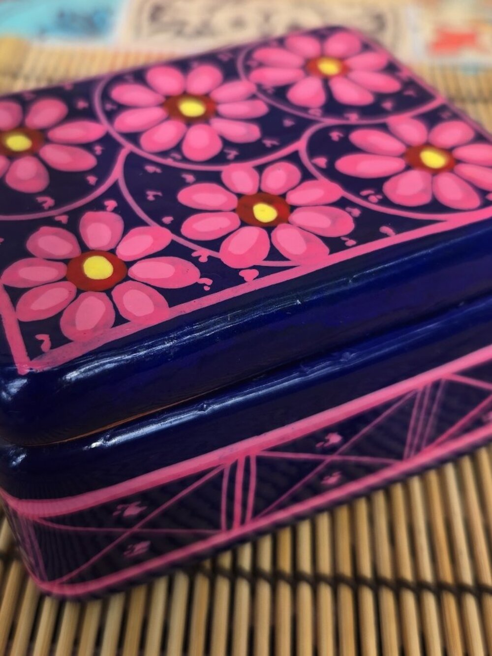 Painted Clay Trinket Box